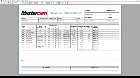 cnc machine setup sheet template|mastercam activereports setup sheet tutorial.